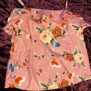 Silky texture off the shoulder shirt - size M